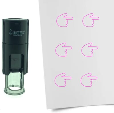 CombiCraft Stempel wijzen naar rechts 10mm rond - Roze inkt