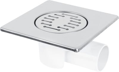 Differnz Basic Doucheput - Doucheafvoer met Zijuitlaat - Chroom Mat - 15 x 15 cm