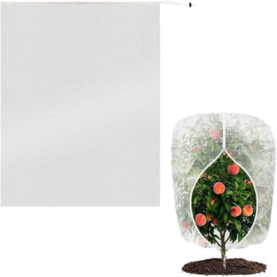 Dailygoods- Insectennet 2.4m x 2m - Fijnmazig Anti-Insect Net - UV-Bestendig Tuinnet - Rits/Trekkoord - Bescherming voor Planten