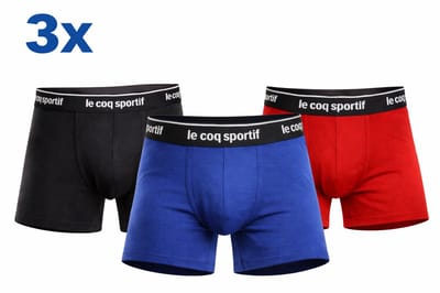 Le Coq Sportif heren boxershorts 3-pack marine blauw rood maat M katoen stretch