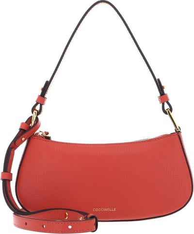 COCCINELLE Leren Schoudertas Avondtas Merveille Mini Bag Grenadine Red Lichtrood