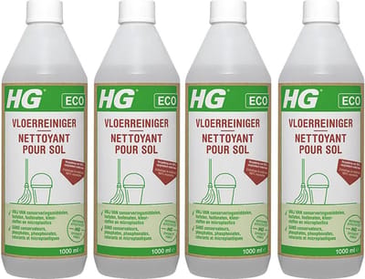 HG eco vloerreiniger + Gratis KD spons - 4 stuks