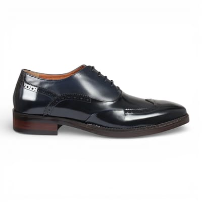Justin Reess herenbrogues van zwart lakleer - Harry