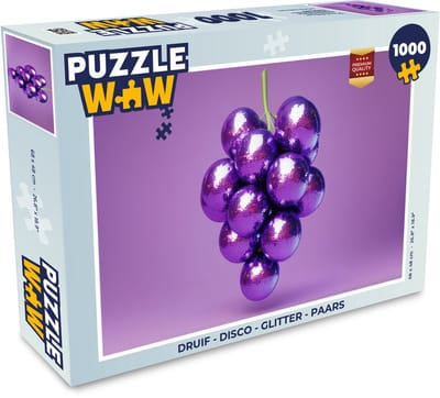 Puzzel Druif - Disco - Glitter - Paars - Legpuzzel - Puzzel 1000 stukjes volwassenen