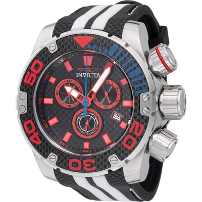 Invicta Sea Hunter 48992 Herenhorloge - Quartz Uurwerk - Roestvrij Staal met Zwarte Wijzerplaat - 52 mm