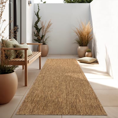 Paco Home In-& Outdoor Balkon Terras Keukenvloerkleed Eenkleurig Gemêleerd Patroon 60x100 cm
