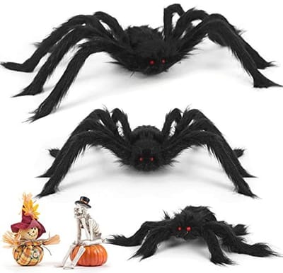 Griezelige Pluche Spinnen Set - 3 Stuks voor Halloween en Carnaval - Realistische Decoratie voor Tuin en Huis