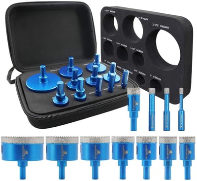 Diamant Boorset - Tegelboren Set - Gaten Boren - 11-Delig Diamant - 6-65 mm - Zilver
