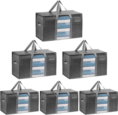 Unyqoos® Set van zes waterdichte XXL opbergtassen met ritssluiting en handvat
