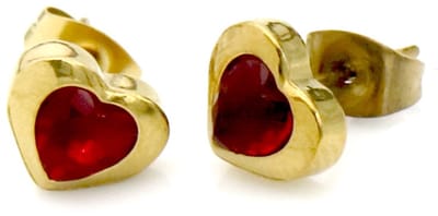 Oorbellen hart kristal studs - RVS - 8 mm – valentijn – cadeau
