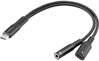 Renkforce USB-C, Audio Adapterkabel [1x USB-C stekker - 1x USB-C bus (Power Delivery), Jackplug female 3,5 mm] 15 cm Flexibel