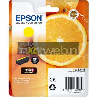 Epson T3364 nr. 33XL inktcartridge geel hoge capaciteit (origineel)