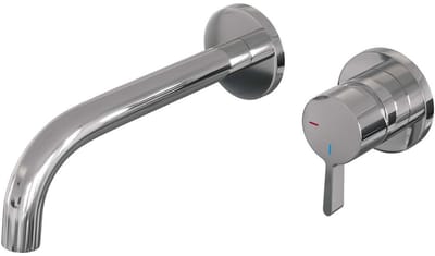 Brauer Chrome Edition Inbouw Wastafelmengkraan met Gebogen Uitloop en Rozetten Model E1 Chroom
