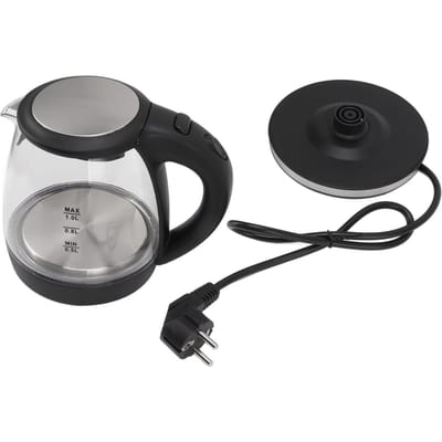 Bouilloire Électrique en Verre 2000W Haute Puissance 1L Grande Capacité Arrêt Automatique Lumière Bleue Bouilloire à Eau L(for 6.5-9kg) gray