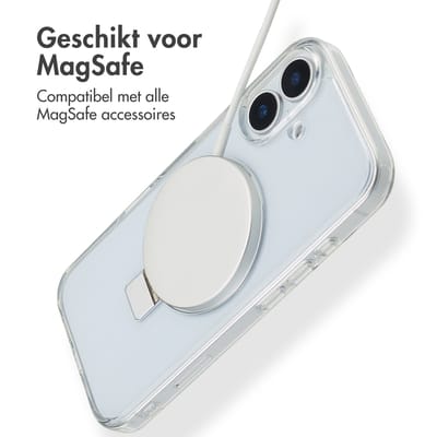 Accezz Hoesje - Geschikt voor Apple iPhone 17 - Ring Stand Backcover geschikt voor MagSafe - Transparant