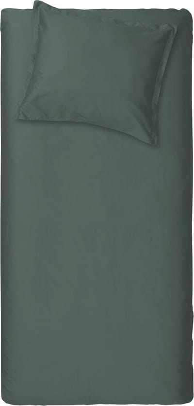 Cinderella Sundays Dekbedovertrek - 1 persoons - Satijn - 140x200/220 cm - Donker groen + 1 kussensloop 60x70