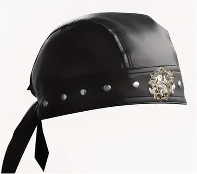 BamBella ® Durag - zwart nep leer biker skull goth Haarnetjes - Wave Cap - Hoofddoek - doek - Soft - Weave hoofd sjaal