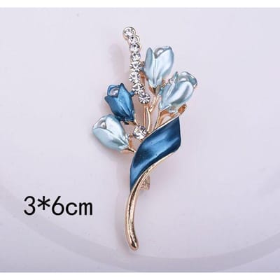 Elegante Goudwitte Tulp Broche Zoete Bloem Speld Cadeau Voor Vrouwen Bruiloft Verloving Date Feest Sieraden gray