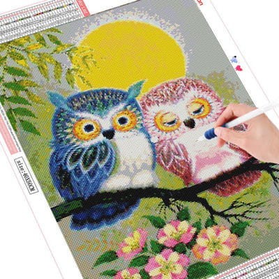 Peinture avec diamants mosaïque hibou amant 5d diamant peinture point de croix Animal 20X30CM yellow