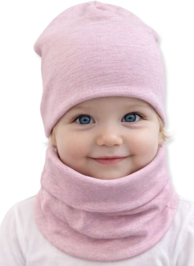 Dartomik - Babymuts en Sjaalset - Roze - Maat 34/38 - OEKO-TEX®
