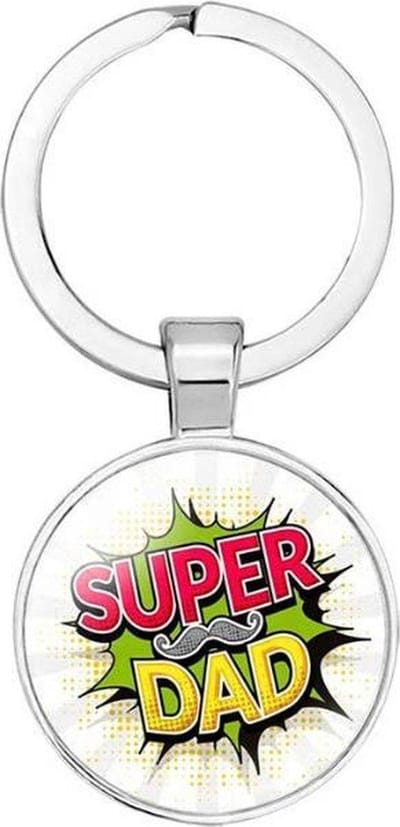 Akyol - Super dad Sleutelhanger - Vader sleutelhanger - Papa sleutelhanger - Sleutelhanger papa - Familie sleutelhanger - Vaderdag cadeautje - Papa cadeau