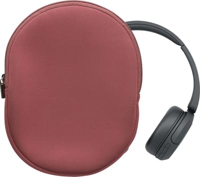 kwmobile hoes geschikt voor Sony WH-CH520 / WH-CH510 / MDR-ZX110 - 22,5 x 17 cm - Beschermhoes voor headset in donkerroze - Van neopreen
