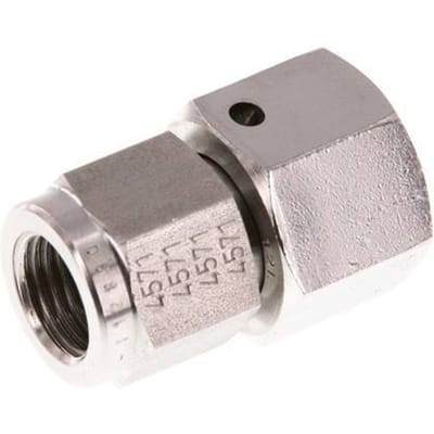 12L & G1/4'' RVS Rechte Draaidoorvoer Binnendraad voor manometers 315bar FKM Afdichtconus ISO 8434-1