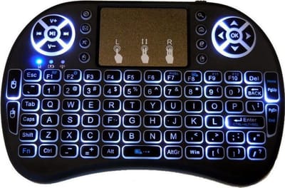 Type i8 keyboard met Backlight Draadloos mini multimedia toetsenbord met touchpad + oplaadbare accu