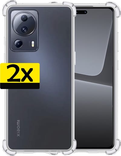 Hoesje - 2 Stuks - Geschikt voor Xiaomi 13 Lite - Sterk & Shockproof - Siliconen Case - Back Cover - Telefoon Hoes Shock Proof - Telefoonhoesjes - Transparant