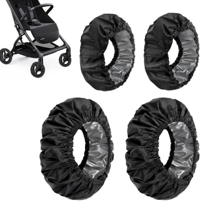 Kinderwagenwielbescherming - Kinderwagenaccessoires - 4-delige set - Water- en vuilafstotend - Grote en kleine banden - Geschikt voor kinderwagenaccessoires - Abc Design - Kinderwagen - Accessoires.
