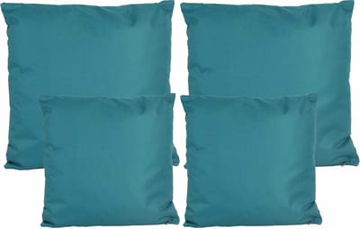 Anna Collection Bank/tuin kussens set - binnen/buiten - 4x stuks - petrol blauw - In 2 formaten