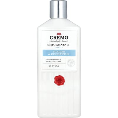 Cremo, Hair Strengthening Shampoo, Juniper & Eucalyptus, 16 fl oz (473 ml) white