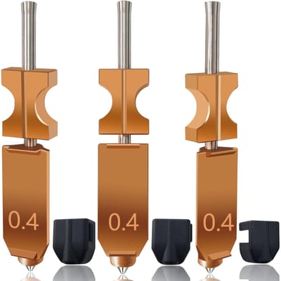 Dailygoods- Hotend 0,4 mm upgrade - 3 stuks - metalen snel afneembaar mondstuk - hogesnelheidsprintkop - vervanging voor Falshforge AD5X - inclusief siliconen sokken - 3D-printer Hotend