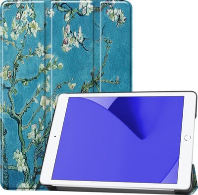 Hoes - Geschikt voor Apple iPad 8 (2020) - 10.2 inch - 8e Generatie - Dun & Stevig - Trifold Bookcase - Hard Cover - Hardcover Book Case - Tablet Hoesje - Bloesem