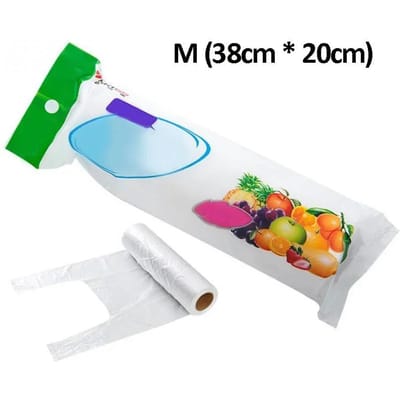100 stuks transparante plastic wegwerp vershoudzak Koelkast Supermarkt versdrager transparante zak met handvatten voor voedsel