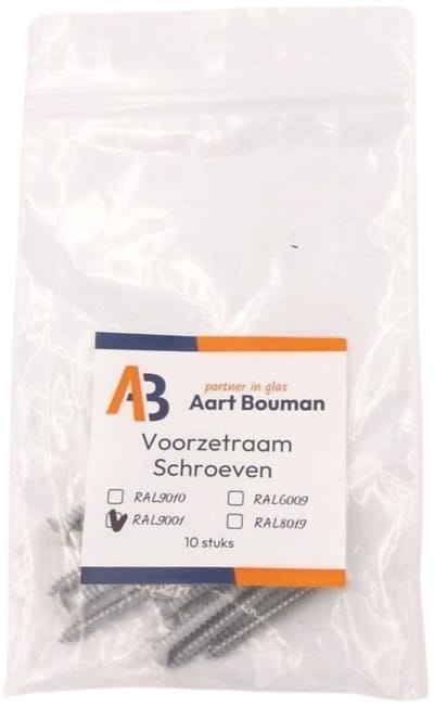 Voorzetraam schroeven (per 10 st.) crème