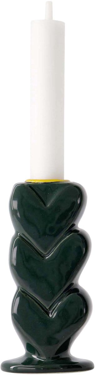 Zusss Kandelaar Keramiek Hartjes Keramiek Dark Green