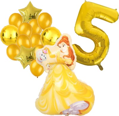 Belle ballonnen pakket - Belle en het Beest - 89x64cm - Folie Ballon - Prinses - Themafeest - 5 jaar - Verjaardag - Ballonnen - Versiering - Helium ballon