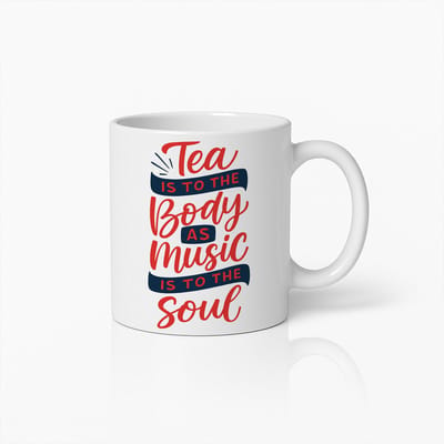 Thee en Muziek Quote Mok | Inspirerende Koffiebeker | Perfect Cadeau voor Theeliefhebbers & Muziekfans | 330ml Keramische Mok