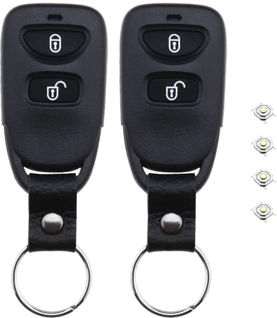 Dailygoods- Autosleutel Case Vervanging - 2 Knoppen - Compatibel met Hyundai Elantra/Santa Fe/Matrix/Trajet - 2x Sleutelhanger Behuizing - Kunststof/Metaal - Eenvoudig te installeren - Sleutelbehuizing