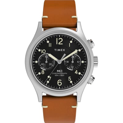 Timex Military MK1 TW2Y71100 Horloge - Leer - Bruin - Ø 40 mm