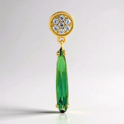 Cavill - Zilveren hanger - 925 Sterling zilver verguld - Indigoliet 0,93 ct peervormig - Zirkonia pavé 0,15 ct - Elegant sieraad