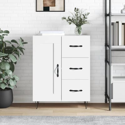 vidaXL - Dressoir - 69,5x34x90 - cm - bewerkt - hout - wit