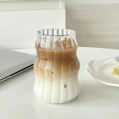 Tasse à petit-déjeuner monocouche en verre borosilicate transparent de haute qualité, style influenceur internet, grande capacité, pour jus, lait ou autres boissons. 530ml