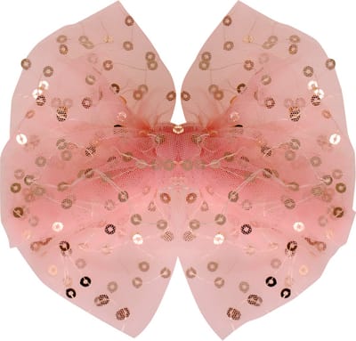 Haarclip met organza strik lichtroze - 14 cm