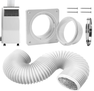 Drogeruitgang Afvoerslang - Ventilatieslang Reserveonderdeel - Verbeterde Luchtkwaliteit - Uittrekbaar en Flexibel - 150 cm Lengte - Grijs