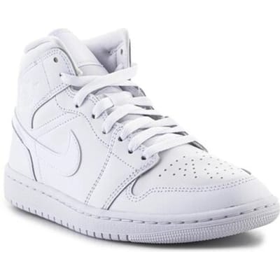 Air Jordan 1 Mid - Triple White - Sneakers Schoenen Leer Wit DV0991-111 - Maat EU 41 US 9.5