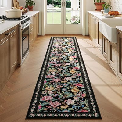 Bloemige Hal Loper Kleed Bloemen Botanisch Zacht Lang Tapijt Antislip Slaapkamer Vloermat Wasbare Kleden voor Bedside Wasruimte 50x160cm
