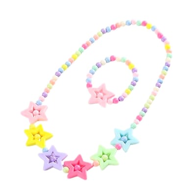 Kinder Sieradenset: Ketting + Armband Sterren | Kunststof Kralen | Fashion Favorite