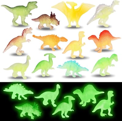 JGS Premium - Mini Dinosaurusfiguren Set van 36 stuks - Verlicht Dinosaurus Speelgoed - Verjaardagscadeau Kinderen - 12 Stijlen